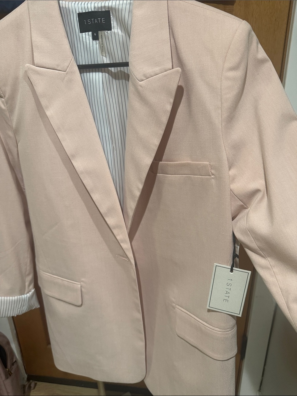 NWT Avec Les Filles Essentials Blazer Evening Sand Size 6